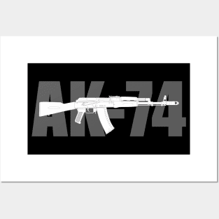 AK-74 Assault Rifle (White version) Posters and Art